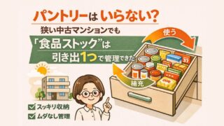 パントリーはいらない?|狭い中古マンションでも“食品ストック”は引き出し1つで管理できた