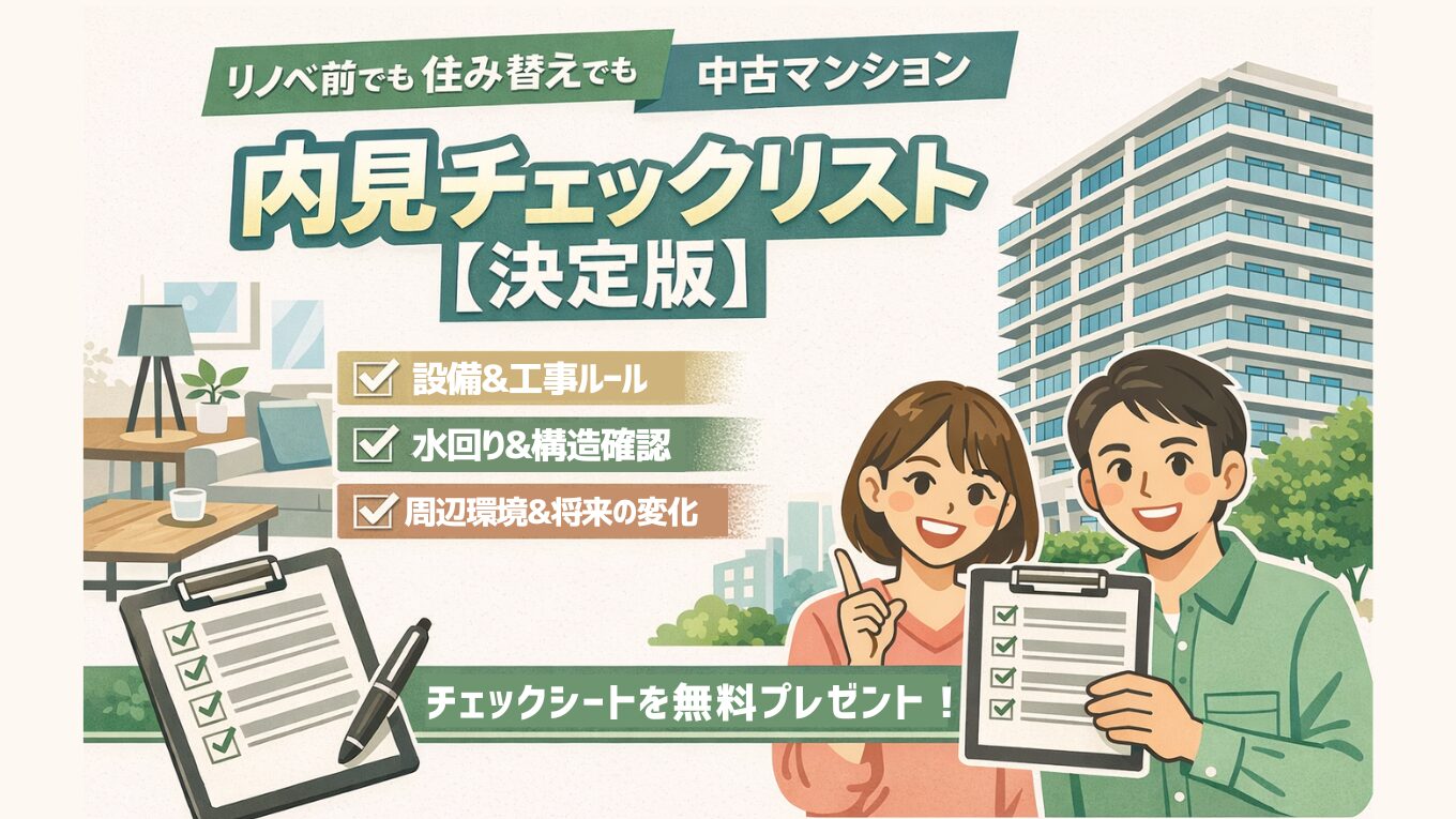 リノベ前でも住み替えでも中古マンション内見チェックリスト【決定版】チェックシートを無料プレゼント