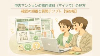 中古マンションの物件資料（マイソク）の見方｜確認の順番と質問テンプレ【保存版】