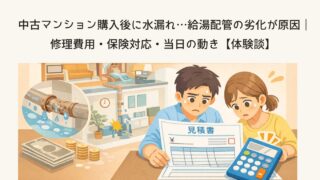中古マンション購入後に水漏れ…給湯配管の劣化が原因｜修理費用・保険対応・当日の動き【体験談】