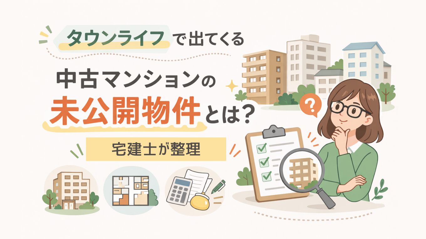 タウンライフで出てくる中古マンションの未公開物件とは？宅建士が整理