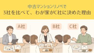 中古マンションリノベで3社を見積もり比較した結果、わが家が最終的にC社を選んだ理由