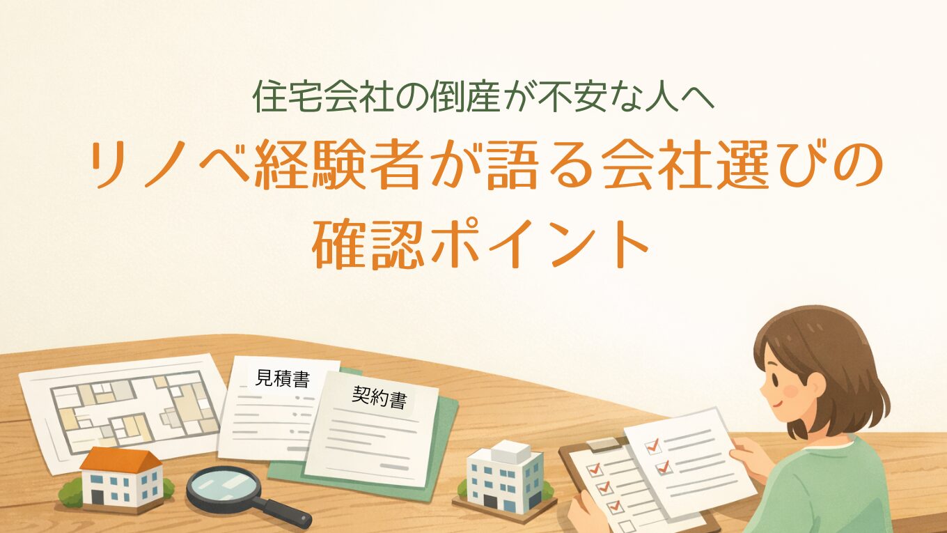 住宅会社の倒産が不安な人へ｜リノベ経験者が語る会社選びの確認ポイント